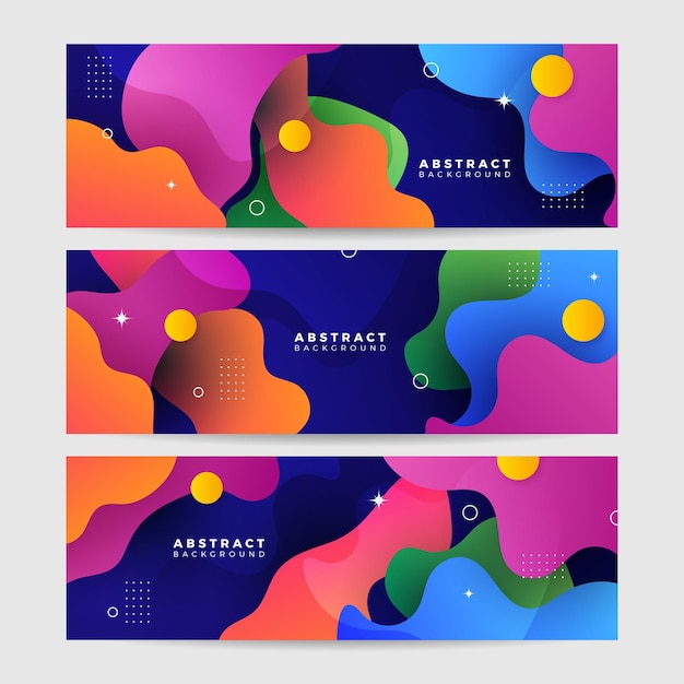Abstracte kleurrijke veelhoek banner ontwerpsjabloon Kleurrijke tech webbanner met geometrische vormen achtergrond en verloopkleuren Vector grafisch ontwerp banner patroon presentatie achtergrond