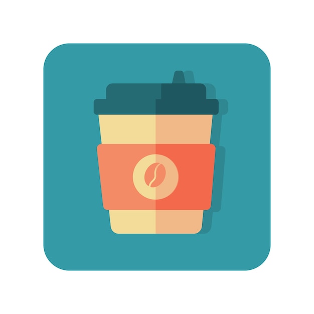 Abstracte knop pictogram glas koffie op een witte achtergrond vector