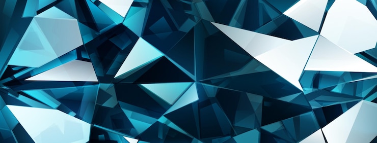 Vector abstracte kristalachtergrond in lichtblauwe kleuren met breking van licht en highlights op de facetten