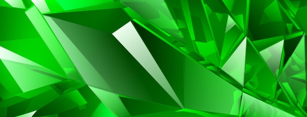 Abstracte kristallen achtergrond in groene kleuren met breking van licht en highlights op de facetten
