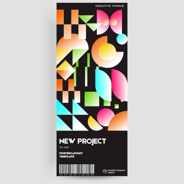 Abstracte kunst geometrische poster ontwerp lay-out met bewerkbare tekst en afbeeldingen Modern geometrie compositie kunstwerk