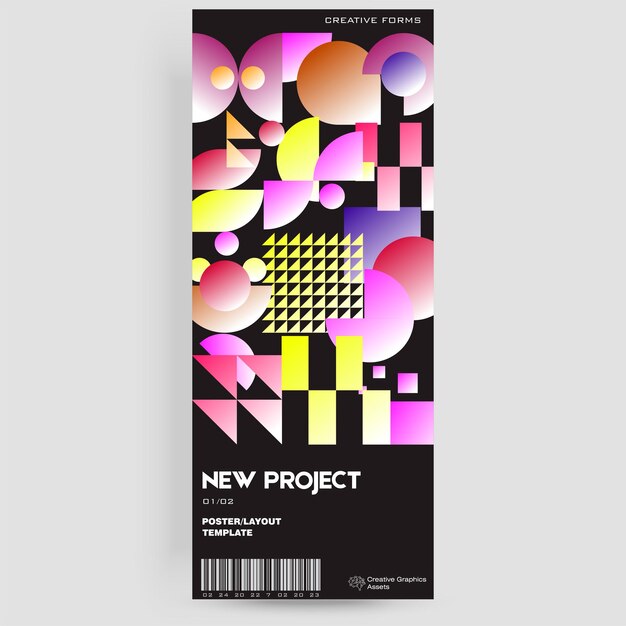 Abstracte kunst geometrische poster ontwerp lay-out met bewerkbare tekst en afbeeldingen Modern geometrie compositie kunstwerk