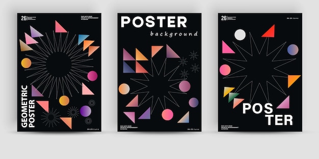 Abstracte kunst geometrische posters ontwerpen lay-out met bewerkbare tekst en afbeeldingen Hedendaagse geometrische compositie kunstwerken