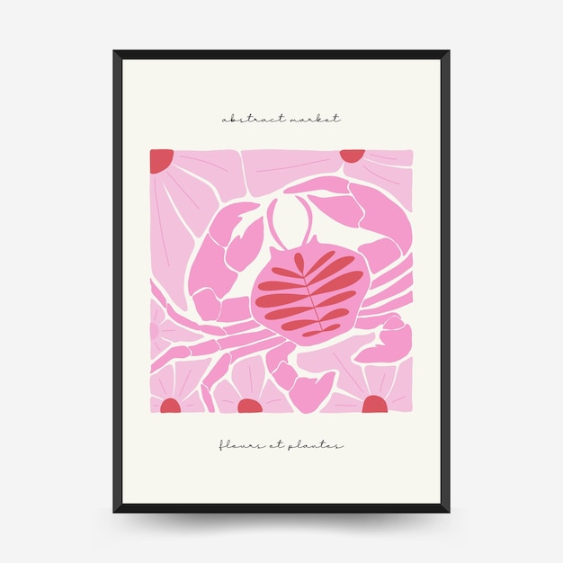 Abstracte kunst posters sjabloon. Moderne trendy Matisse minimale stijl.