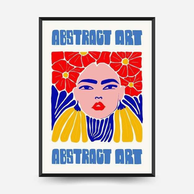 Abstracte kunst posters sjabloon. Moderne trendy Matisse minimale stijl.