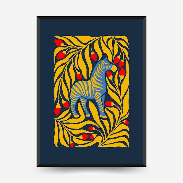 Abstracte kunst posters sjabloon. Moderne trendy Matisse minimale stijl.
