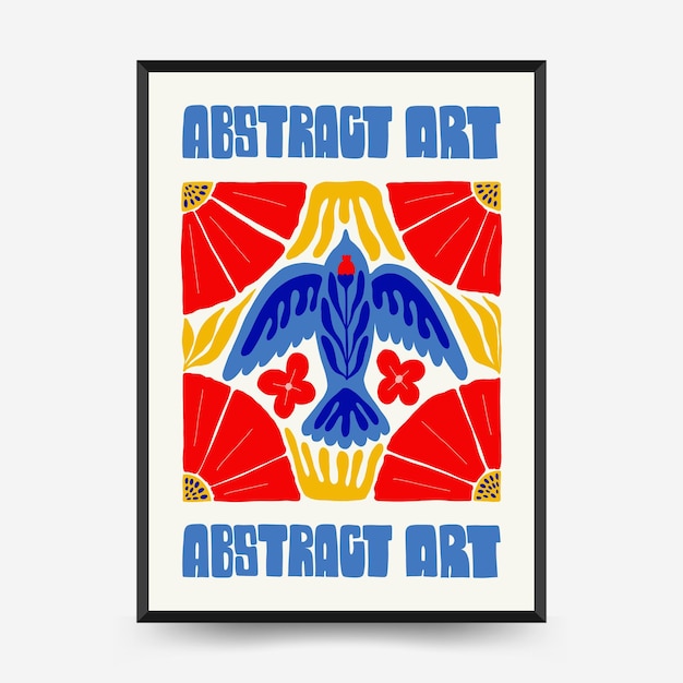 Abstracte kunst posters sjabloon. Moderne trendy Matisse minimale stijl.