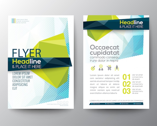 Abstracte lage veelhoek Brochure Flyer ontwerpsjabloon