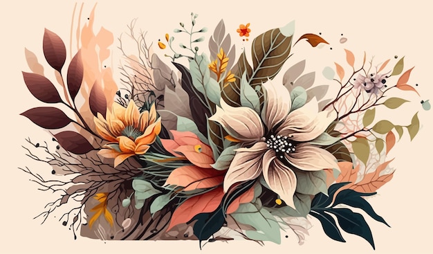 Abstracte lente seizoen bloemen Achtergrond Mooie minimalistische print voor uw decor voor ansichtkaart gefeliciteerd en poster Vector illustratie