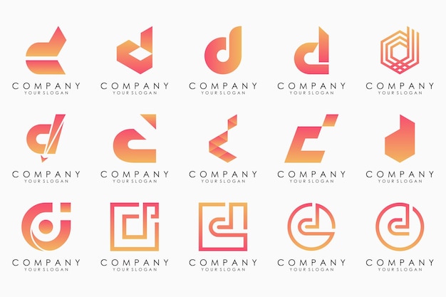 Abstracte letter D logo icon set ontwerp voor zakelijke luxe elegante eenvoudig