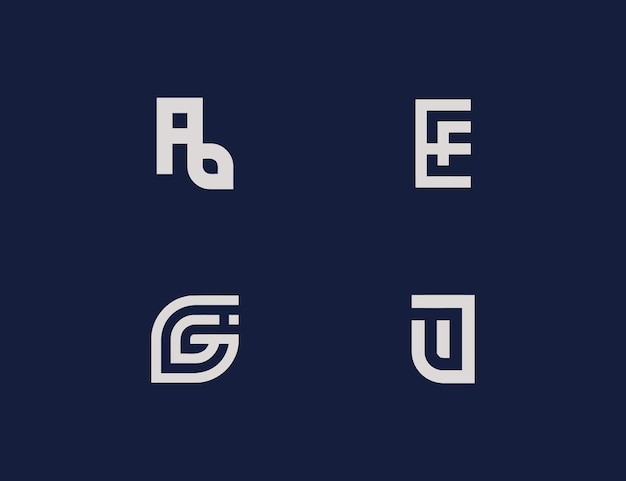 abstracte letter icon set