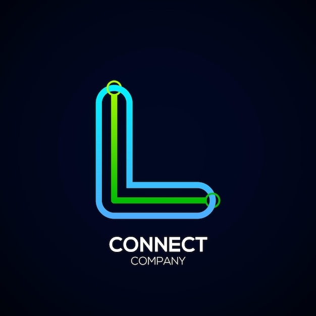 Abstracte Letter L Logo Design met Connect concept voor technologie en digitale Business Company