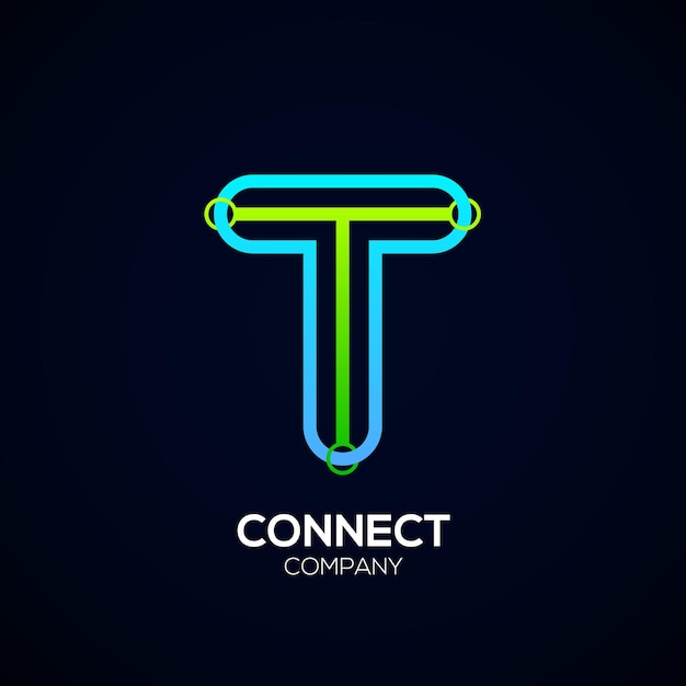 Abstracte Letter T Logo Design met Connect concept voor technologie en digitale Business Company