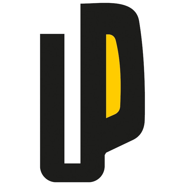 Abstracte letter u en p pictogram voor branding up concept