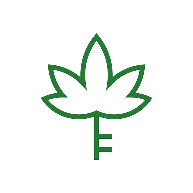 Abstracte lijn cannabis logo ontwerp vectorillustratie