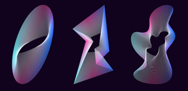 Abstracte lijn geometrische vormen dynamische vormen met lijnen sjabloon voor poster logo omslagontwerp