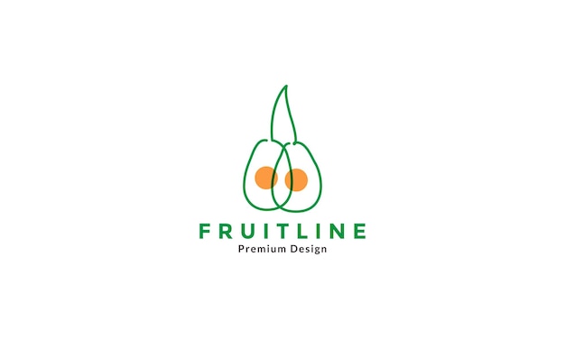 abstracte lijnen groen avocado fruit logo ontwerp vector pictogram symbool grafische afbeelding