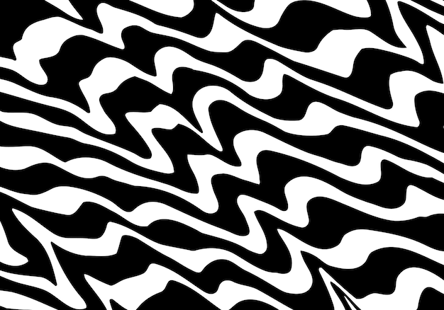 Abstracte lijnen Retro achtergrond Zwart-wit gestreept geometrisch patroon Golvende lijnen Patroon