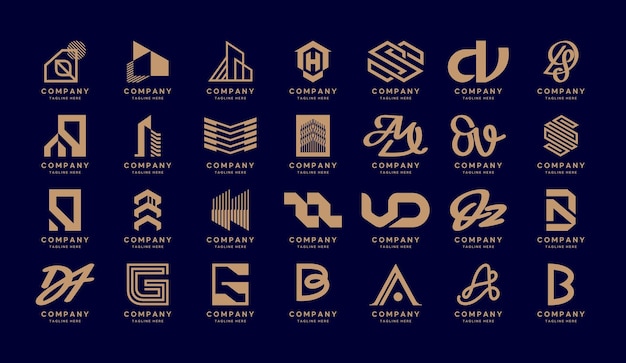Abstracte logo's collectie. set van logotype en logomark