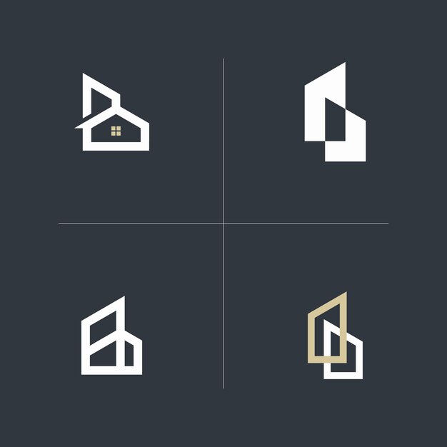 Vector abstracte logotype b huisvormset
