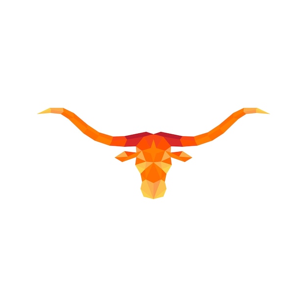 Vector abstracte longhorn logo silhouet. bullhead silhouet lange hoorn vector icon