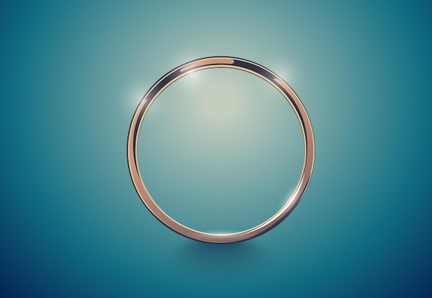 Abstracte luxe gouden ring. Llight vintage effect achtergrond. Rond frame op diep volume turkoois