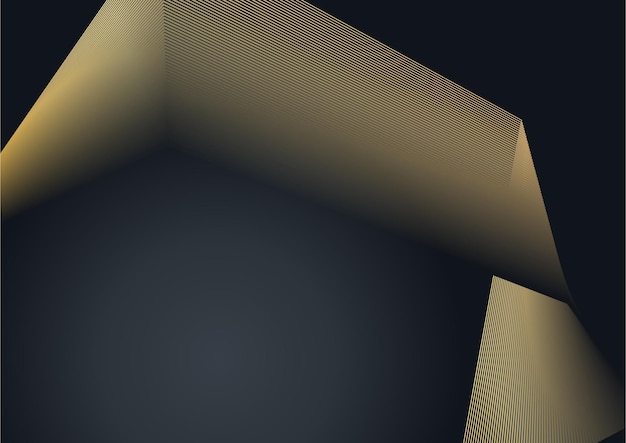 Abstracte luxe zwarte achtergrond met gouden lijn. Elegante moderne achtergrond met kopie ruimte. U kunt gebruiken voor omslagbrochuresjabloon, poster, bannerweb, gedrukte advertentie, enz.