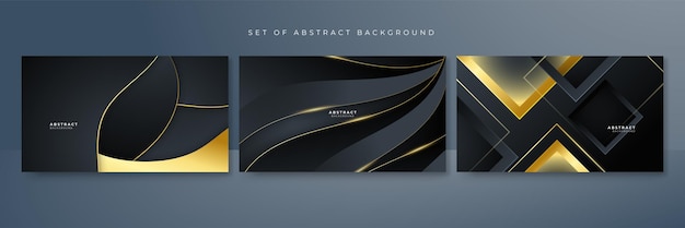 Vector abstracte luxe zwarte en gouden achtergrond met gouden lijnen