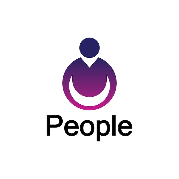 Vector abstracte mensen logo cirkelvorm met menselijk pictogram geïsoleerd op witte achtergrond
