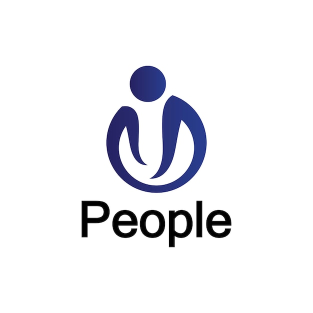 Abstracte mensen Logo cirkelvorm met menselijk pictogram geïsoleerd op witte achtergrond