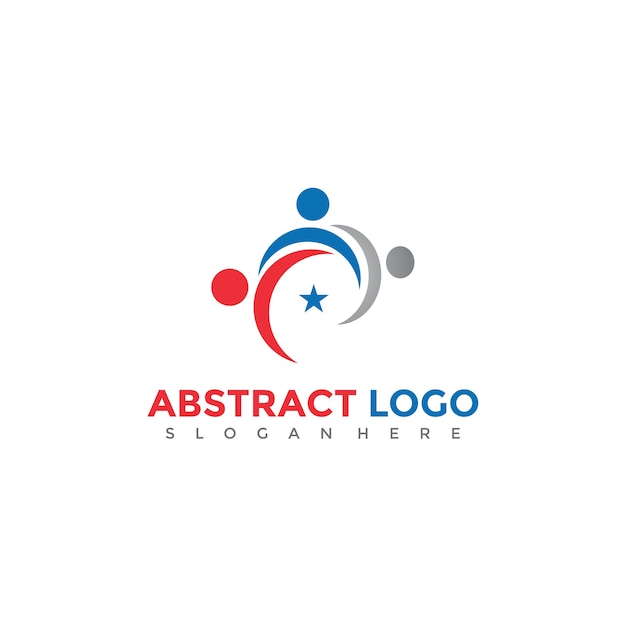 Abstracte mensen logo ontwerp