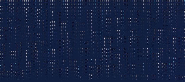 Abstracte minimale gouden en blauwe willekeurig gestippelde patroon op donkerblauwe achtergrond Eenvoudige moderne textuur halftoonstijl Luxe en elegante stijl Ontwerp voor voorbladsjabloon poster banner web Print advertentie