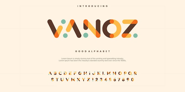 Abstracte minimale moderne alfabetlettertypen. Typografie technologie vectorillustratie