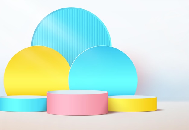 Abstracte minimale scène met geometrisch 3D-podium. productpresentatie, display van cosmetische producten