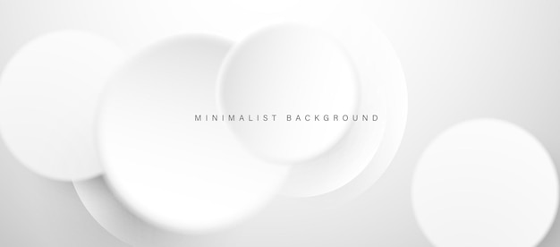 Abstracte minimalistische witte achtergrond met cirkelvormige elementen