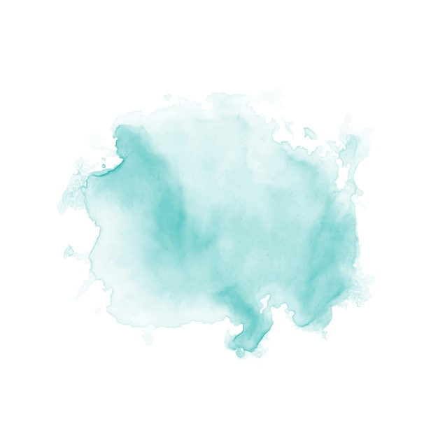 Abstracte mint groene aquarel water splash op een witte achtergrond Vector aquarel textuur in mint kleur inkt verf penseel vlek groene splatter plek aquarel pastel splash