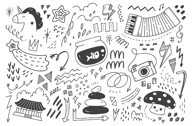 Abstracte mix doodle illustratie