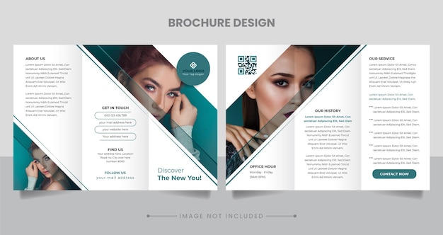 Abstracte mode-stijl zakelijke driebladige brochure sjabloonontwerp