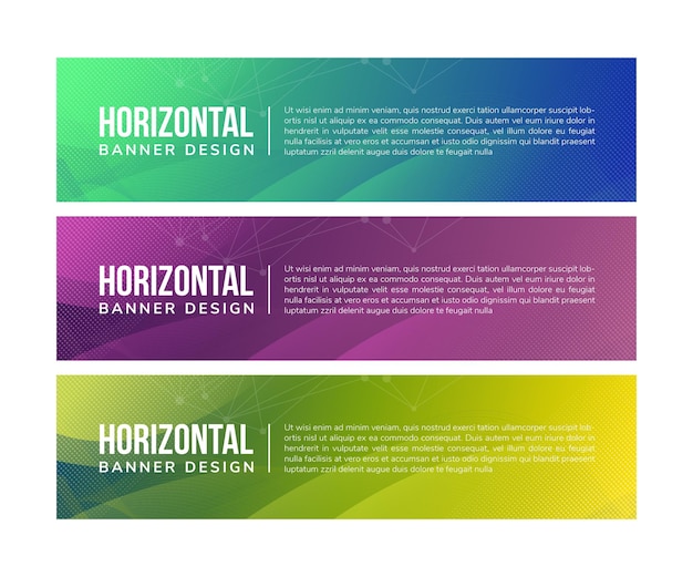 Abstracte moderne gradiënt horizontale sjabloon achtergrond Trendy heldere golven blend lijnen creatief