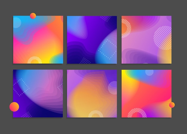 Abstracte Moderne Kleur Ontwerp Banner Kaart Set Vector