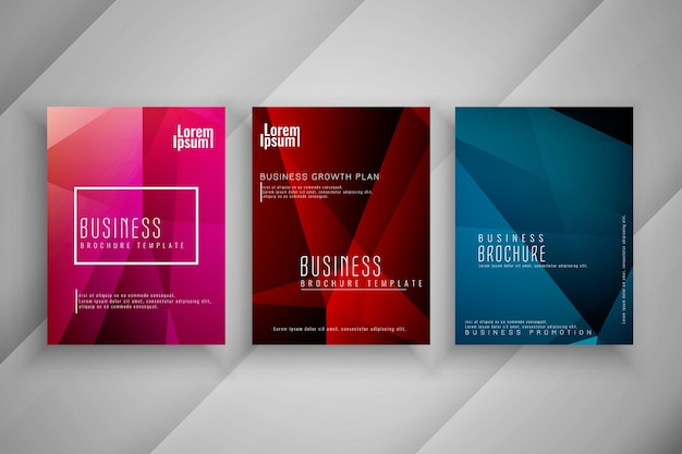 Abstracte moderne kleurrijke zakelijke brochure sjabloon set