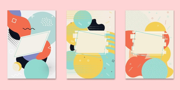 Abstracte moderne trendy Bedekt sjabloon vector set