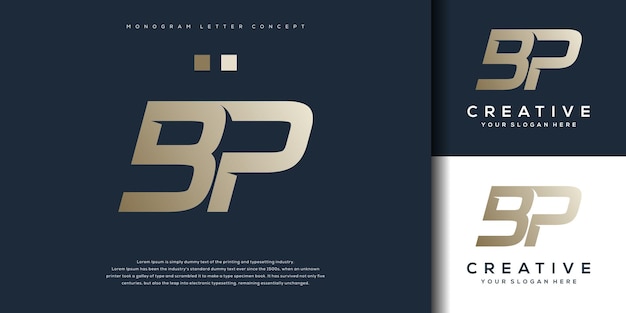 Abstracte monogram brief BP logo ontwerp