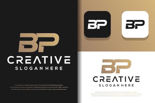 Abstracte monogram brief BP logo ontwerp