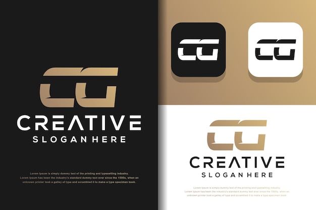 Abstracte monogram brief CG logo ontwerp