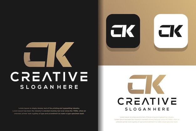 Abstracte monogram brief CK logo ontwerp