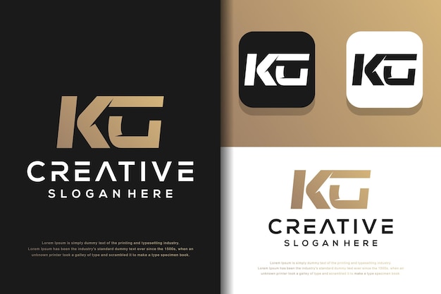 Abstracte monogram brief KG logo ontwerp