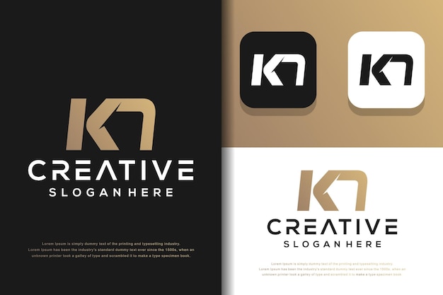 Abstracte monogram brief KN logo ontwerp