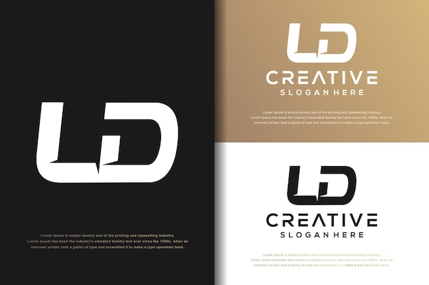 Abstracte monogram brief LD logo ontwerp