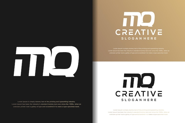 Abstracte monogram brief mq logo ontwerp